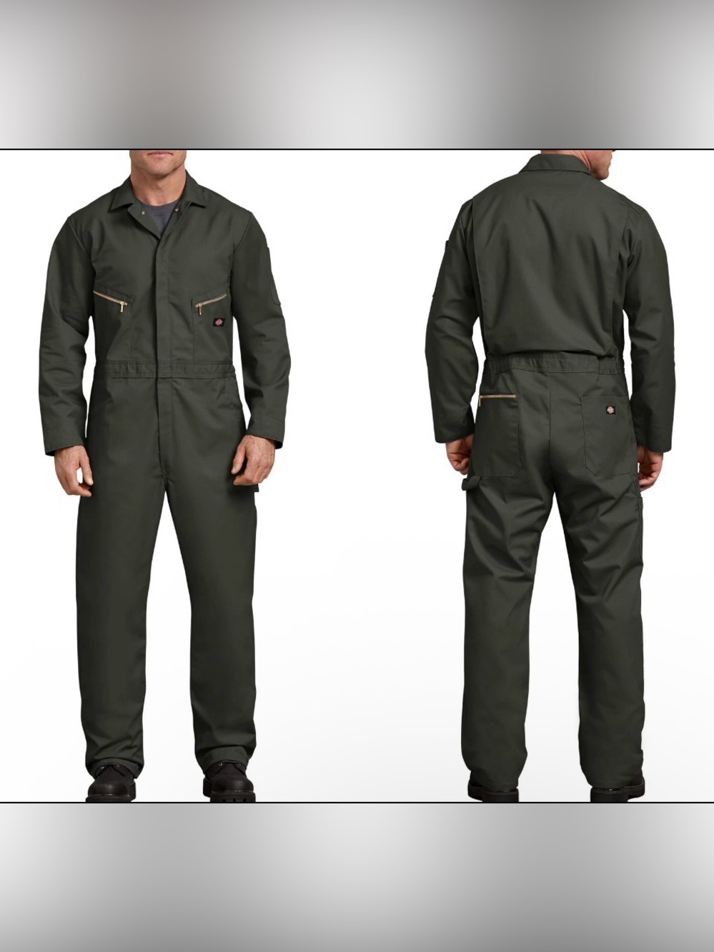 Dickies Men's Deluxe Blended Long Sleeve Coveralls - Olive Green Sz XL Like New
